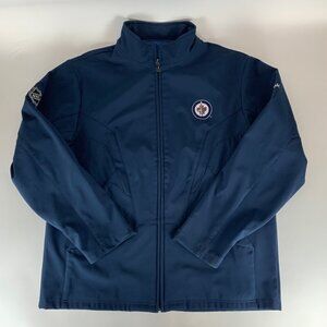 Winnipeg Jets NHL Navy Blue Reebok Full Zip Soft Shell Jacket Mens Large